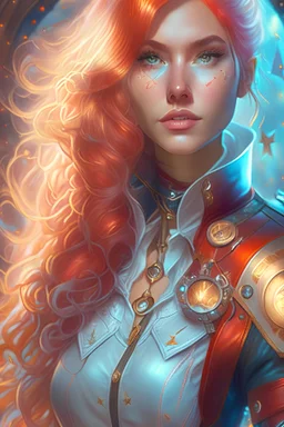 ASHLY YAMILE ARTEAGA BLANQUILLO, starfire, young pale skinny white girl, red-blonde hair, beautiful eyes, (((full body))), cover, hyperdetailed painting, luminism, Bar lighting, complex, 4k resolution concept art portrait by Greg Rutkowski, Artgerm, WLOP, Alphonse Mucha, little fusion pojatti realistic steampunk, fractal isometrics details bioluminescens : a stunning realistic photograph 30 years , redhead, italian goddness beautiful awesome with big white flowers tiara of wet bone structure, 3