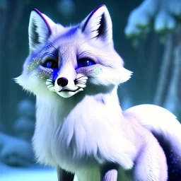 white sparkling cristaline fox side view whole body, 8k resolution, ultra hyperdetailed, Unreal Engine 5, ultra colourful, very small details, realistic, realistic lighting