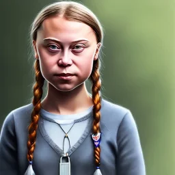 portrait Greta Thunberg noose peicing