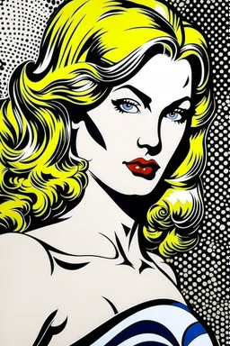 venus godess photo realistic style of roy lichtenstein