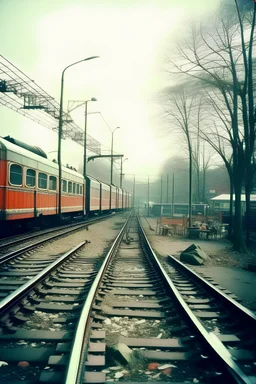 railroad, indian market, cold weather, lomography