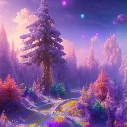 blue gold and violet landscape with multicolored crystals falling from the sky, full of details, smooth, bright sunshine，soft light atmosphere, light effect，vaporwave colorful, concept art, smooth, extremely sharp detail, finely tuned detail, ultra high definition, 8 k, unreal engine 5, ultra sharp focus