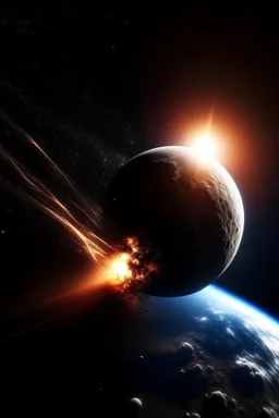 earth colliding with another planet