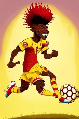 Jeremy Doku Belgian-Ghanaian footballer cartoon 2d