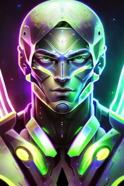 cyborg man, super ,nion ,purple, extremely beautiful art, cosmic, highly creative, rich colors, amazing details