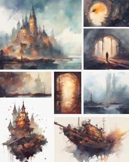 a collection of poems, a window into the world of fairy tales, a set of dreams, a light watercolor sketch, by Leonid Afremov & Benedick Bana & Atelier Olschinsky & Ian McQue