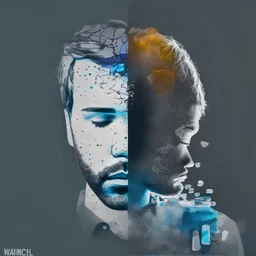 Create a composite that captures the allure of addiction. Use contrasting elements, such as a vibrant, enticing image of drugs juxtaposed with a faded, ghost-like silhouette of your former self, symbolizing the pull of addiction.