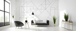 Create a mural that celebrGenerate a minimalist mural with subtle and symmetrical shapes, emphasizing simplicity and balance in the design.
