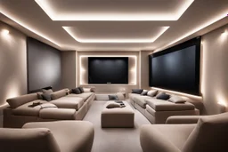 dedicated home cinema room with LED lighting in the walls make sure the room is completely symmetrical