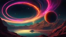 "A thumbnail image for the video showcasing a vibrant alien planet at the heart of a dark cosmos. The planet is surrounded by colorful halos that reflect the magical hues of space. The planet is adorned with bright rays of light, symbolizing the quest for life in unimaginable places."