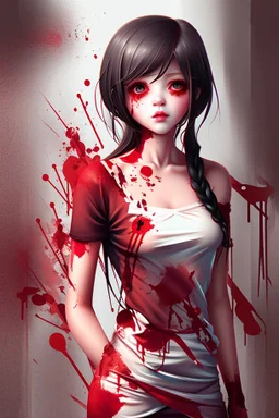 Popular art: girl and blood