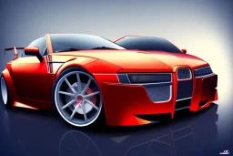 statue Supercar Vector 3d rendering Vector collage