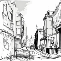 In the style of an urban sketch