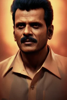 Indian actor Manoj Bajpayee, by Mahmoud Sai, Cartographic, Circuitry, Golden Hour, Closeup-View, 16k, Lumen Global Illumination, Diffraction Grading