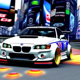 JDM car driving ultra fast speed through new york city