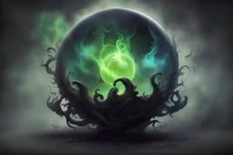 midair dark magic orb curse poison aura and toxic fumes