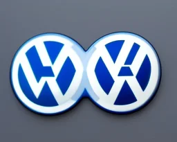 vw logo badge blue futuristic