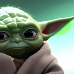 Chibi yoda, pixar 2022, modern Disney style, octane render