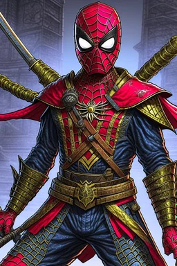 Spider-Man as a futuristic samurai