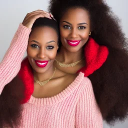 Woman, happy, expressive, emotive, smiling, pouting lips, African American, afro hair, kinky hair, coily hair, blizzard, snow, red sweater, delta sigma theta, snow angel, hazel colored eyes,snowflake,short hair, no makeup, natural colored lips, snowflake necklace, outlidrawz, #blackgirlmagic, alfred darling