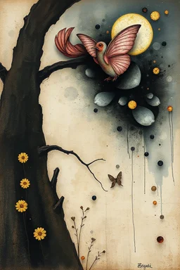 Supercalifragilisticoespialidoso’ Surrealism. Style of Inge Shuster, Catherine Hyde, Odilon Redon, Angelina Wrona, Gustav Klimt, Duy Huyn, Mandy Disher, Cecilia Frigati, Jimmy Lawlor, Esao Andrews. Abstract background with texture, grunge paper, mixed media art, watercolour, oil pastel, set of charcoal with different characteristics, pigments, gold and silver fixatives. Promt©valestok. Full size image, no text, no copyright. Modifiers: highly detailed sharp focus fantasy intricate cinematic ligh