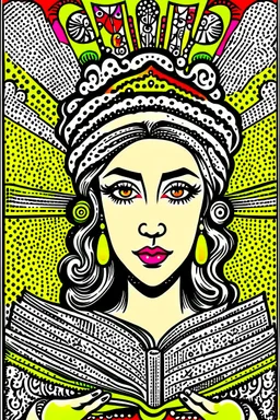 Vintage pop art style, jewish book of life