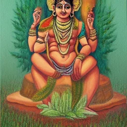 painting of indian god of trees and plants