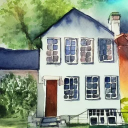 Watercolor house