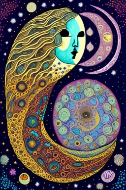 Moon folk art