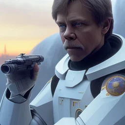 wide angle stunning photo realistic portrait of mark hamill as luke skywalker in star wars with photo realistic hair, blue eyes, eos5d mark 4, ef 85mm 5.6, professional majestic photo realistic painting by Ed Blinkey, Atey Ghailan, by Jeremy Mann, Greg Manchess, Antonio Moro, trending on ArtStation, Intricate, High Detail, Sharp focus, dramatic, by greg rutkowski, realism, beautiful and detailed lighting,