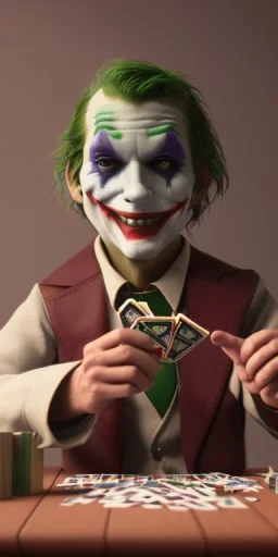 Joker playing with cards