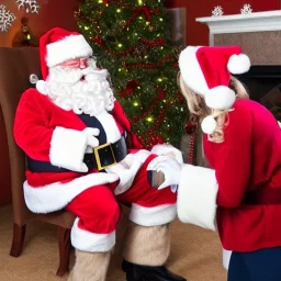 Santa putting one in the rump