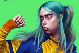 Billie Eilish, clip, photorealistic, 8k