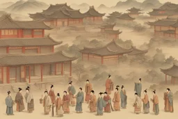 اشخاص وبيوت من الصين القديمه