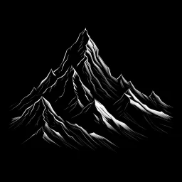 draw a simpel black mountian with black background