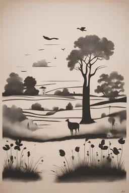 the picture of Minimalistic Country Life at stencil Dadaism Art