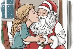babbo natale che bacia la mamma