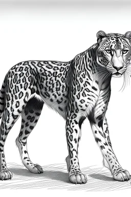 Draw Arabian leopard full body