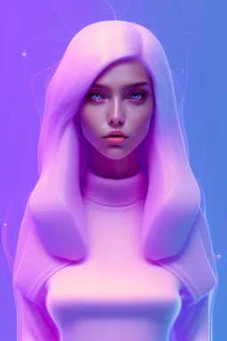 isometric clean art of super cute girl, soft lighting, soft pastel gradients, high definition, 3d icon clay render, blender 3d