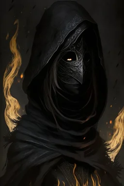 The Fire Keeper world of the dark souls 3, She is often depicted wearing a long, dark robe that covers her entire body. Her attire is black in color, matching the somber and mysterious atmosphere of the game. She adorns a mask on her face, which adds to her enigmatic presence. The mask conceals her features and gives her a haunting and intriguing look. Overall, her appearance combines elements of darkness, secrecy, and depth, reflecting her role as the guardian of the fire in the game.