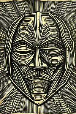 Linocut guy fawkes mask