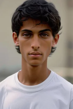 Appearance: Ari has a mixed-race skin tone with a light brown complexion. He has dark hair in a page boy haircut that sticks out from behind his ears, and his hair length could be somewhere in-between long and short. His face is thin with high cheekbones and gray eyes that are often full of emotion and a gentle smile. He stands at around 5 feet 7 inches tall, with a lean build that suggests he doesn't engage in a lot of physical activity. He is of average attractiveness with a boyish face.