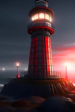 10k Hyper realistic detailed futuristic Sci Fi Lighthouse in Space