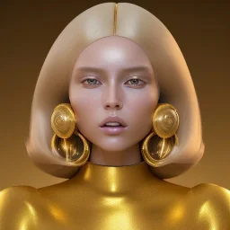 beautiful cosmic golden woman, long blond hair, nice smiling, magic glamour make up, delicate colors, beautiful glamour galactic golden dress, ultra sharp focus, 8k, unreal engine 5, extremely sharp detail, light effect, soft light atmosphere of a spaceship, smooth, full of details, face in front, complete vision of face and hair and body