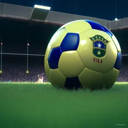 Football Brazil Pele,shallow depth of field, macro lens, unreal engine 5, ultra detailed, realistic