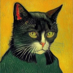 Portrait of a cat by Van Gogh