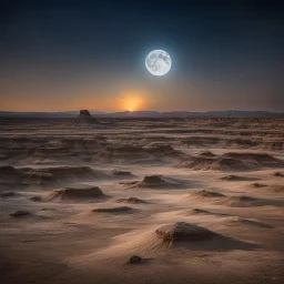 The astonishing rock formations of the Bisti Badlands tell two dramatic and parallel stories: the final retreat of the ocean from New Mexico, and the extinction of the dinosaurs at the end of the Mesozoic. Revisited in art. This time at moonrise.