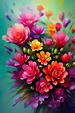 Beautiful, detailed flowers or imaginative abstract nature compositions painting arts 10000 bc