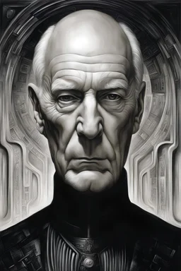 portrait of picard by giger