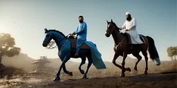 Muslim Man riding horse